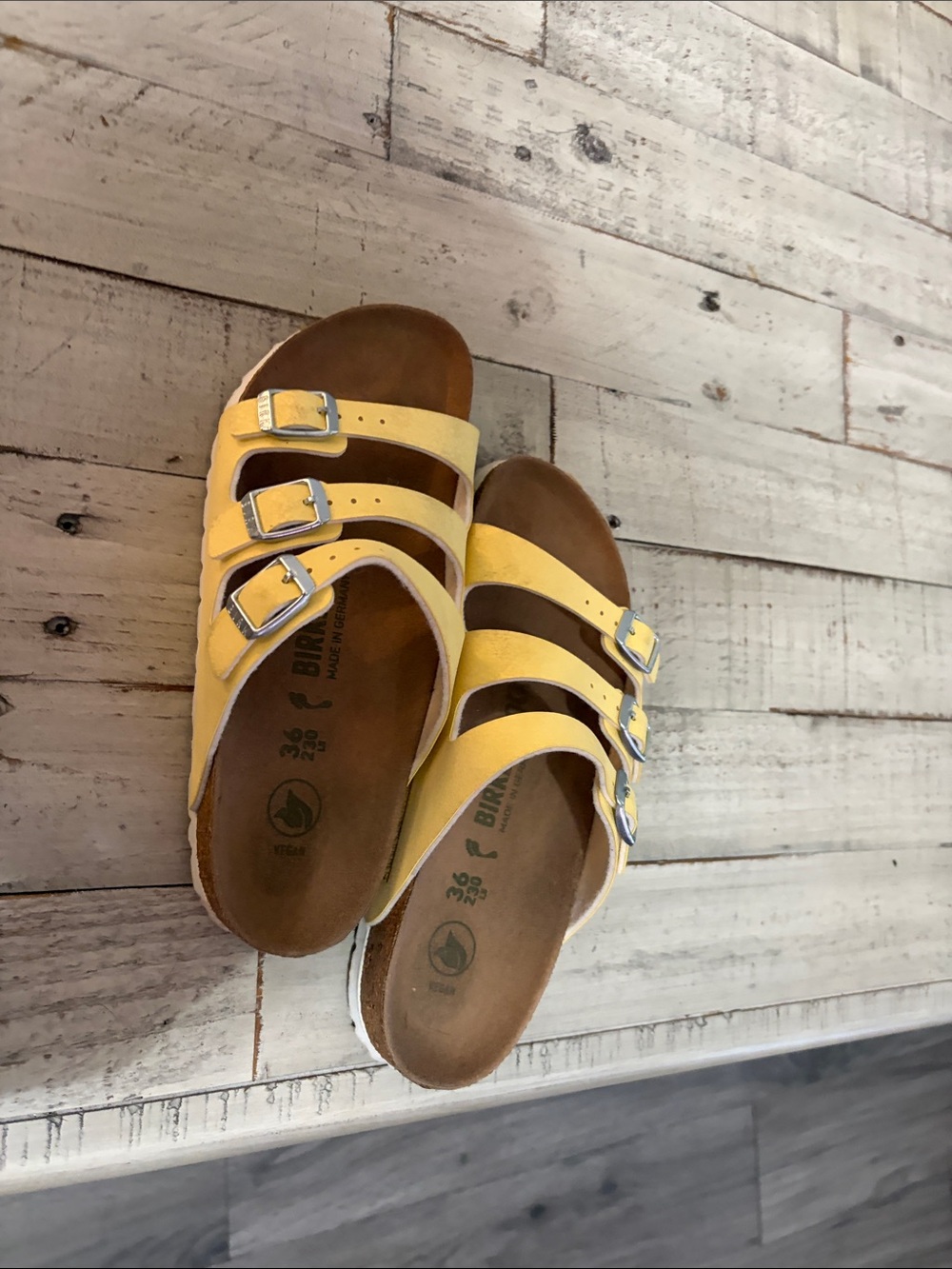 Birkenstock Yellow Triple Buckle Sandals